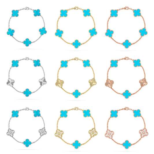 [Marins] CLOVER 5 MOTIF TURQUOISE BRACELET COLLECTION