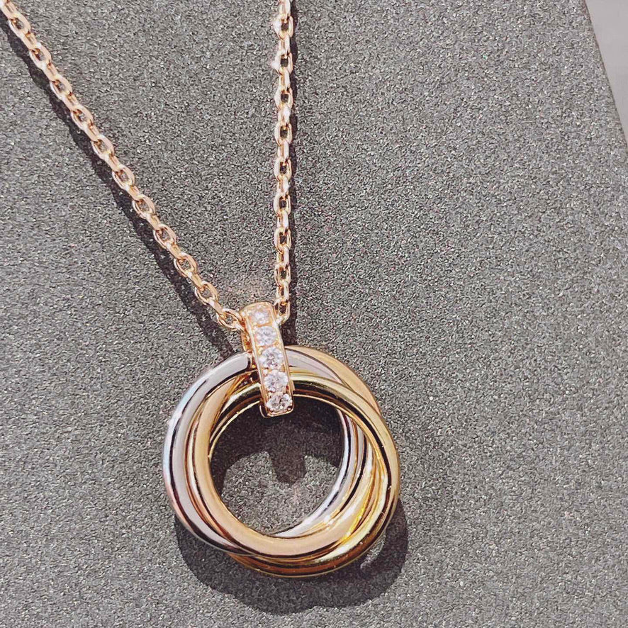 [Marins]TRINITY NECKLACE GOLD  DIAMONDS