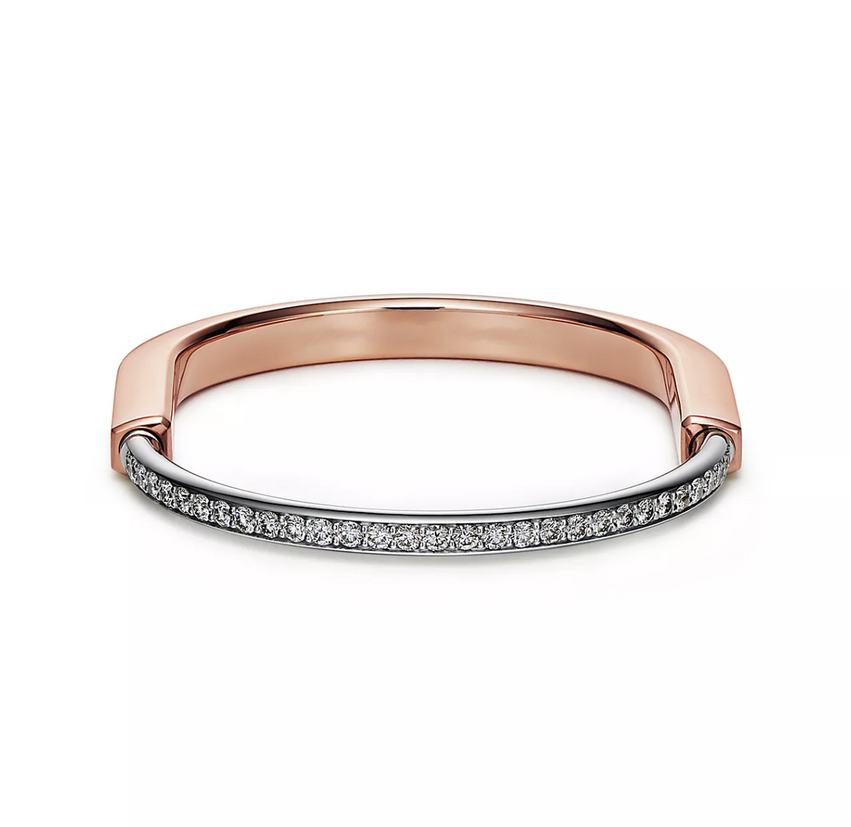 [Marins]LOCK BRACELET ROSE AND WHITE GOLD DIAMOND