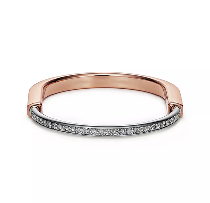 [Marins]LOCK BRACELET ROSE AND WHITE GOLD DIAMOND