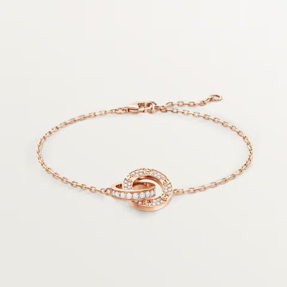 [Marins]LOVE DOUBLE RING FULL DIAMOND BRACELET