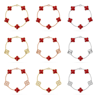 [Marins]CLOVER 5 MOTIF RED PATTERN BRACELET COLLECTION