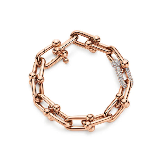 [Marins]HARDWEAR BRACELET PINK GOLD AND SILVER DIAMOND
