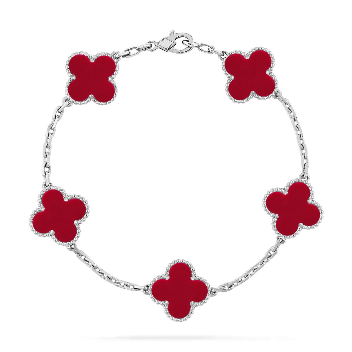 [Marins] CLOVER 5 MOTIF RED CORNELIAN BRACELET COLLECTION
