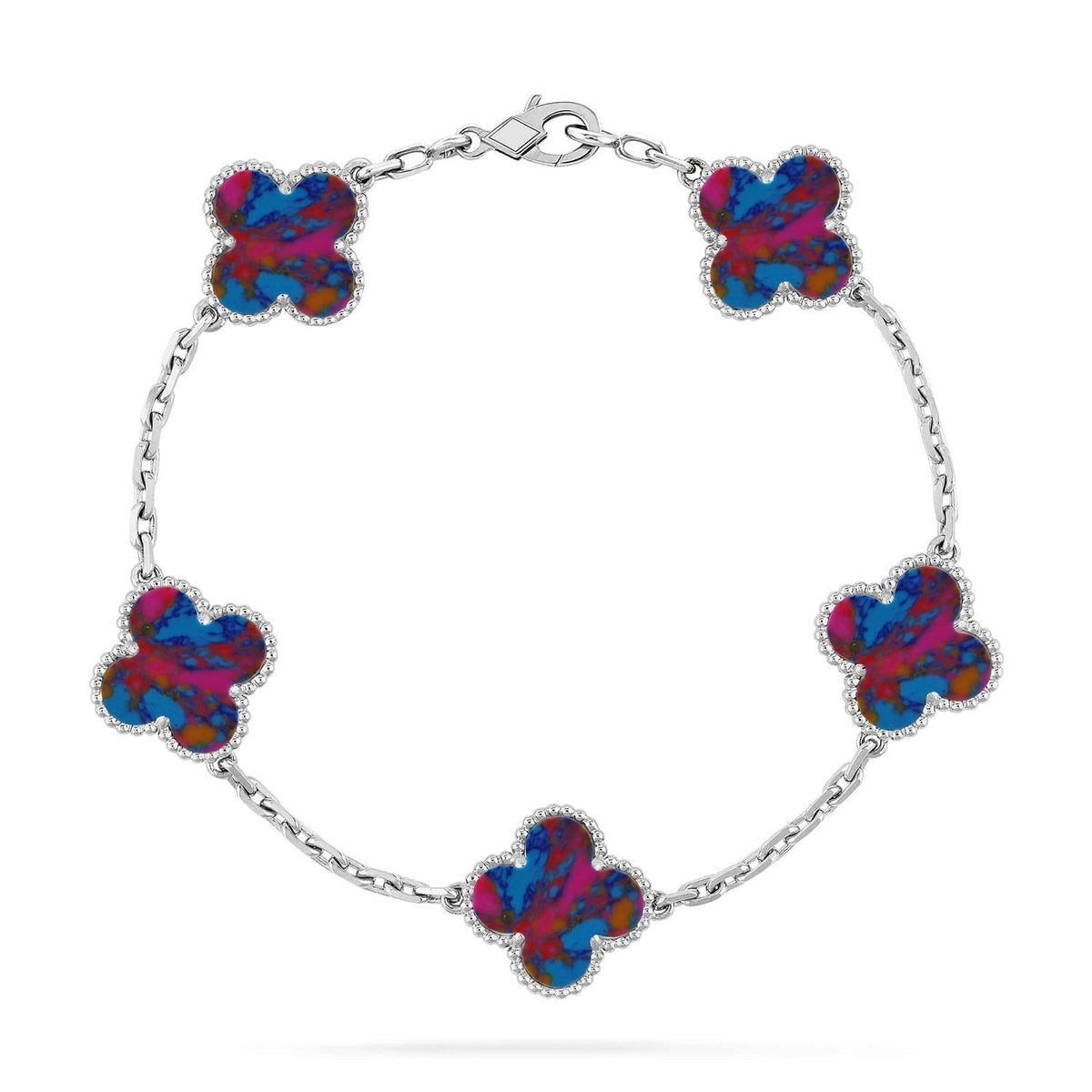 [Marins]CLOVER 5 MOTIF COLOR GEMSTONES BRACELET COLLECTION
