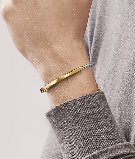 [Marins]LOCK BRACELET YELLOW AND WHITE GOLD