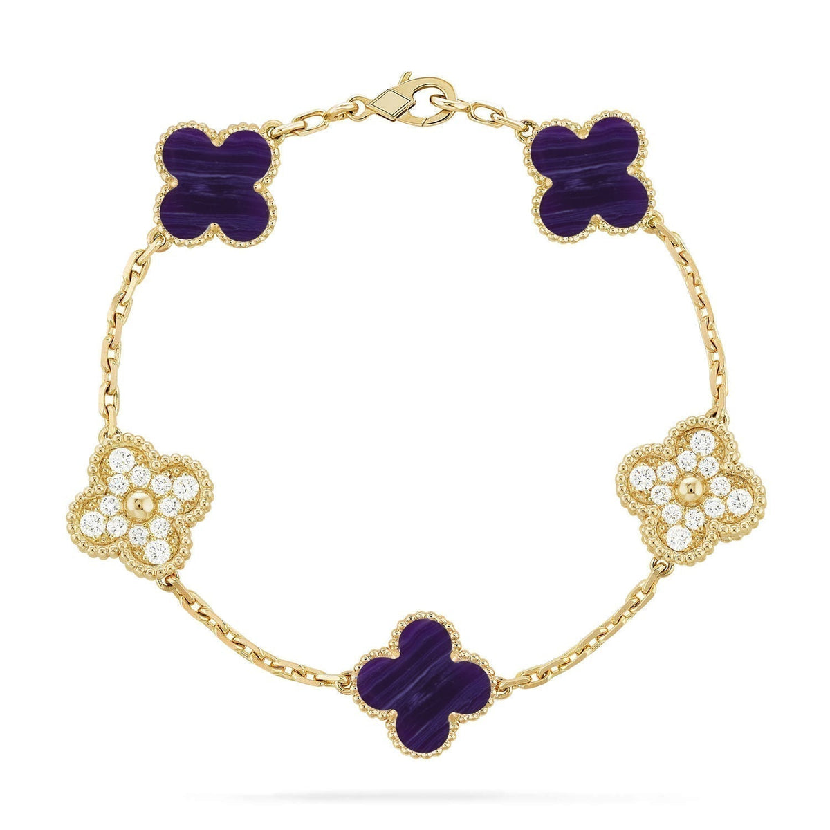 [Marins]CLOVER 5 MOTIF PURPLE STRIPES BRACELET COLLECTION