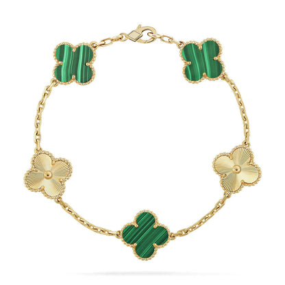 [Marins] CLOVER 5 MOTIF MALACHITE BRACELET COLLECTION