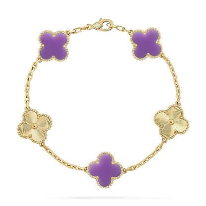 [Marins]CLOVER 5 MOTIF LIGHT PURPLE BRACELET COLLECTION