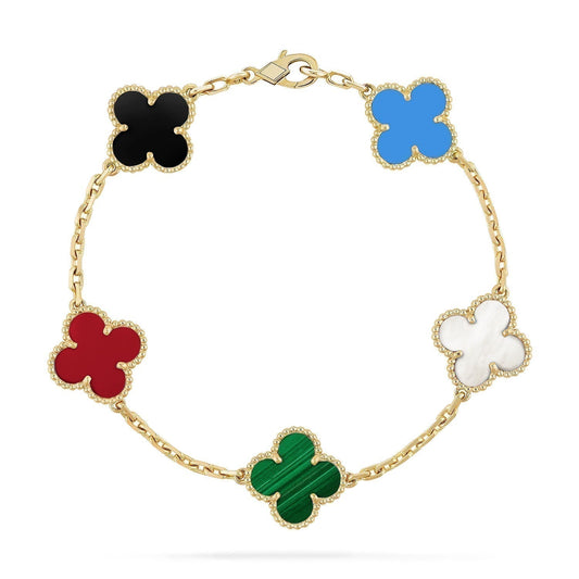 [Marins]CLOVER 5 MOTIFS MULTICOLOR BRACELET