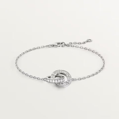 [Marins]LOVE DOUBLE RING FULL DIAMOND BRACELET