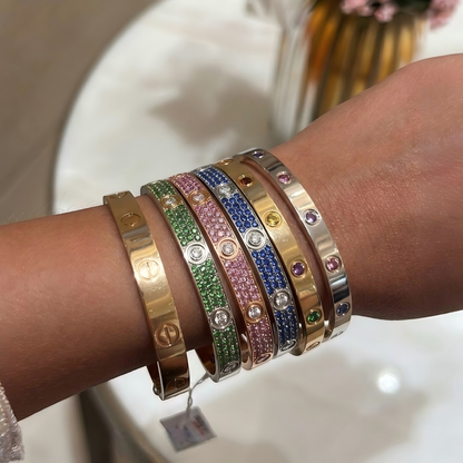 [Marins]2026 PAVE GEMSTONE LOVE BRACELET 6.1MM 10 DIAMONDS