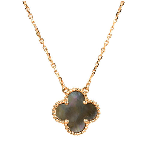 [Marins]CLOVER 15MM  GRAY MOTHER OF PEARL NECKLACE