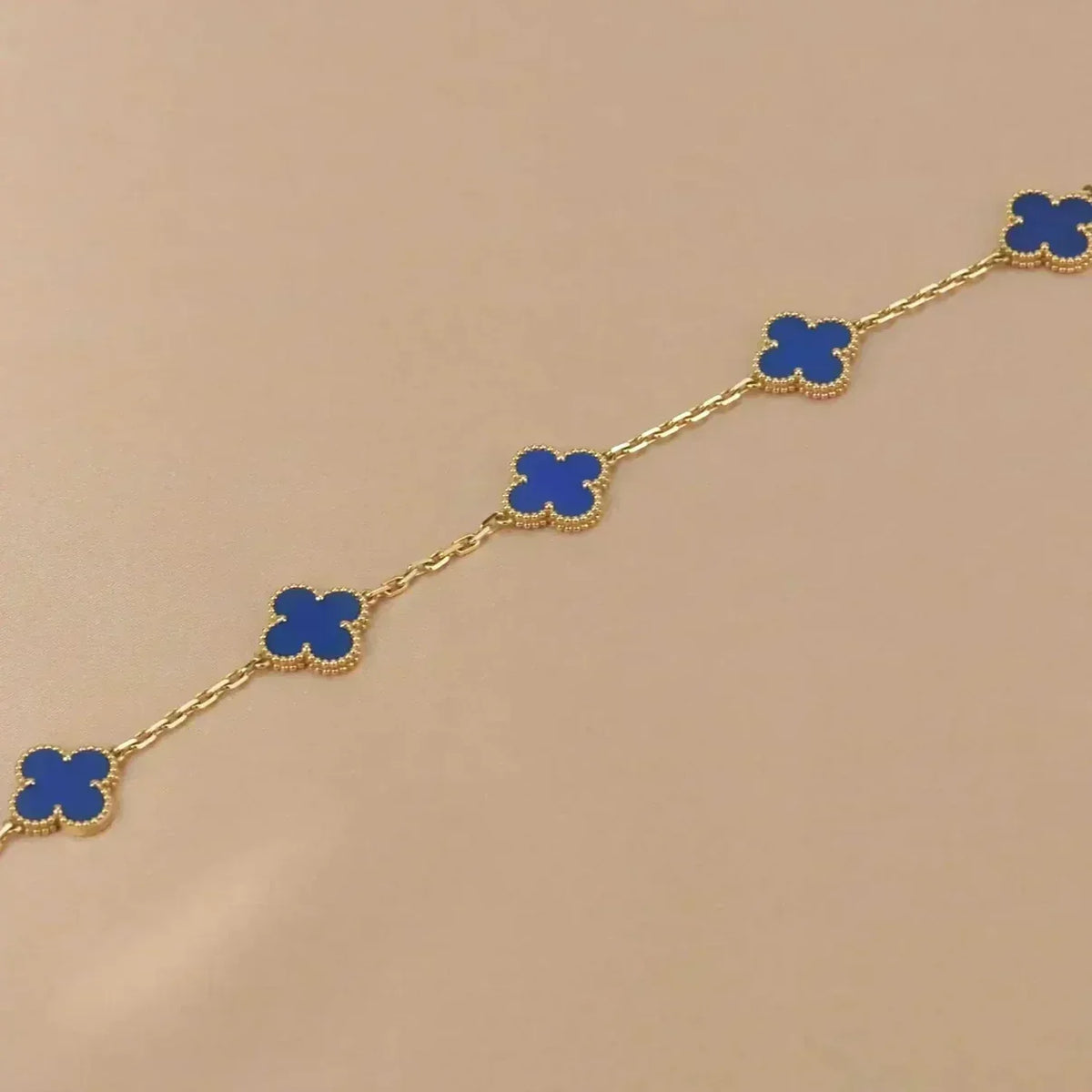 [Marins] CLOVER 5 MOTIF BLUE AGATE BRACELET COLLECTION