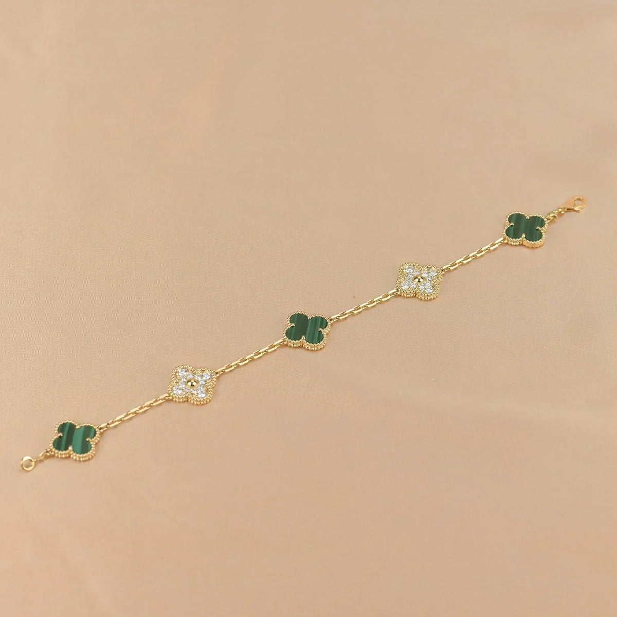 [Marins] CLOVER 5 MOTIF MALACHITE BRACELET COLLECTION
