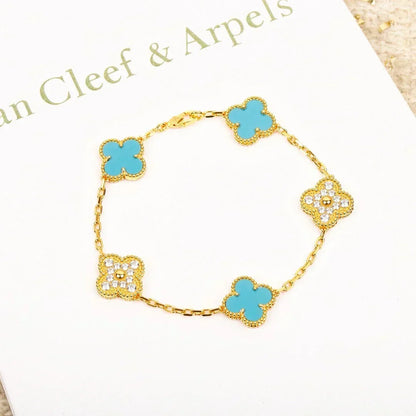 [Marins] CLOVER 5 MOTIF TURQUOISE BRACELET COLLECTION