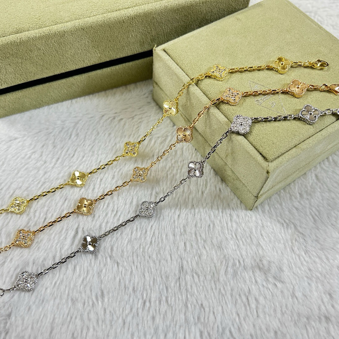 [Marins]CLOVER 6 MOTIF DIAMOND LASER BRACELET
