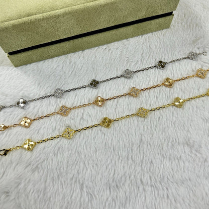 [Marins]CLOVER 6 MOTIF DIAMOND LASER BRACELET
