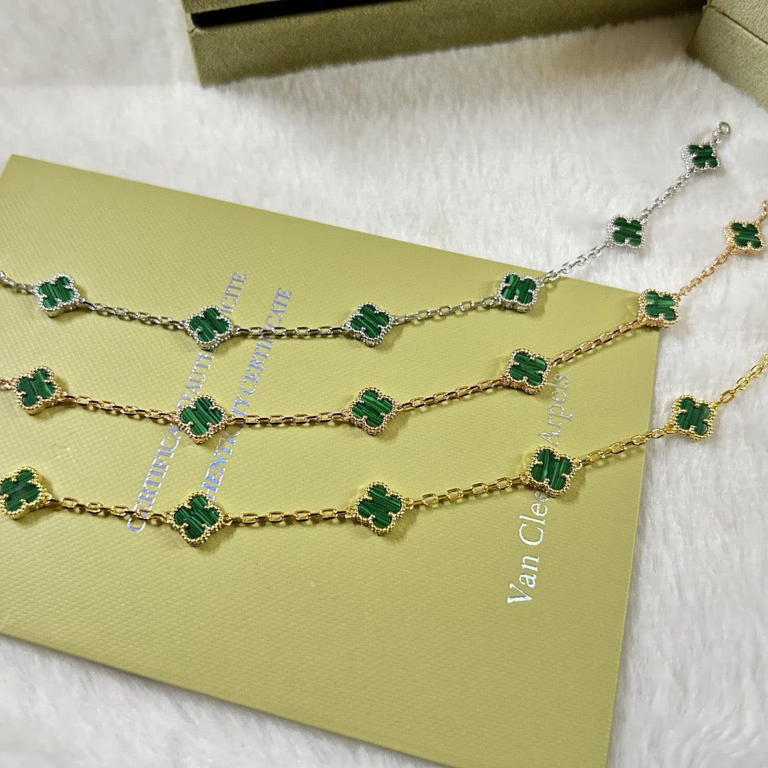 [Marins]CLOVER 6 MOTIF MALACHITE BRACELET