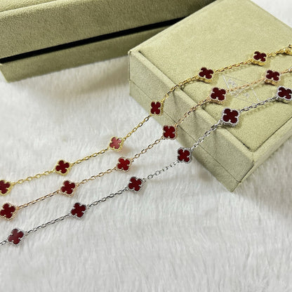 [Marins]CLOVER 6 MOTIF RED AGATE BRACELET
