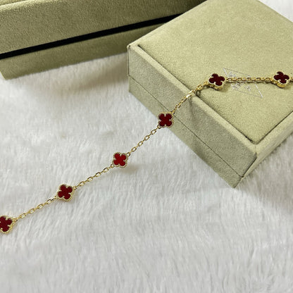 [Marins]CLOVER 6 MOTIF RED AGATE BRACELET