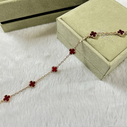 [Marins]CLOVER 6 MOTIF RED AGATE BRACELET