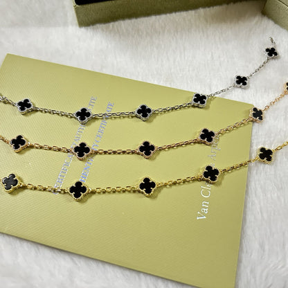 [Marins]CLOVER 6 MOTIF  ONYXS BRACELET-w