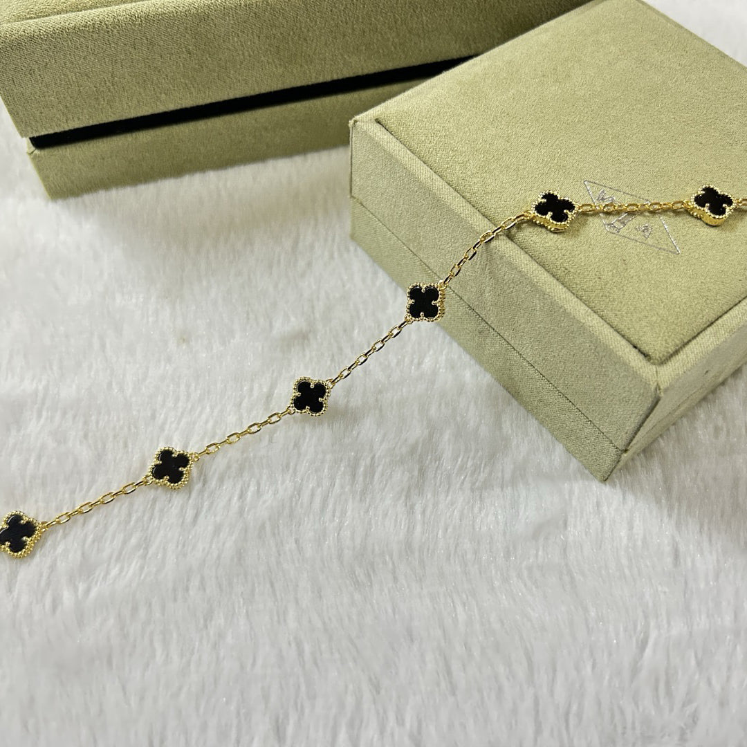 [Marins]CLOVER 6 MOTIF  ONYXS BRACELET