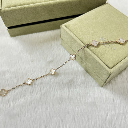 [Marins]CLOVER 6 MOTIF WHITE MOP BRACELET-w