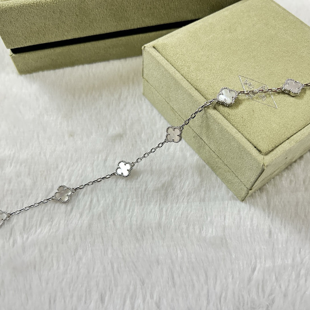 [Marins]CLOVER 6 MOTIF WHITE MOP BRACELET-w