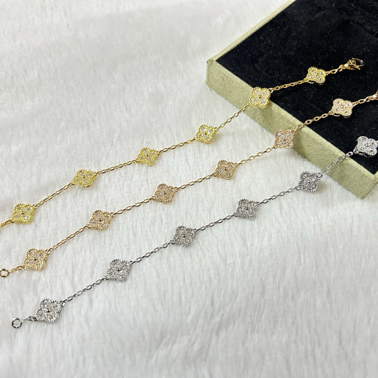 [Marins]CLOVER 6 MOTIF DIAMOND BRACELET