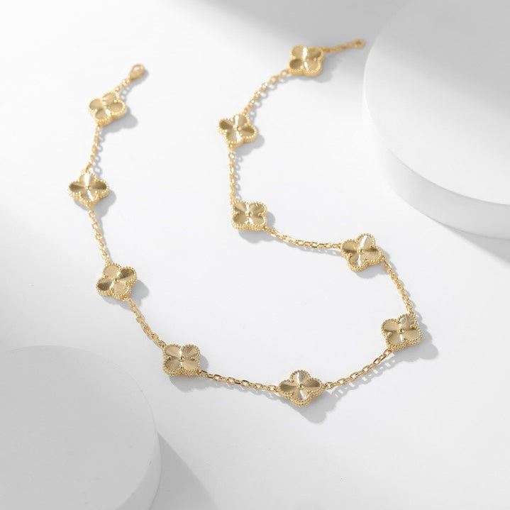 [Marins]CLOVER 10 MOTIFS LASER NECKLACE