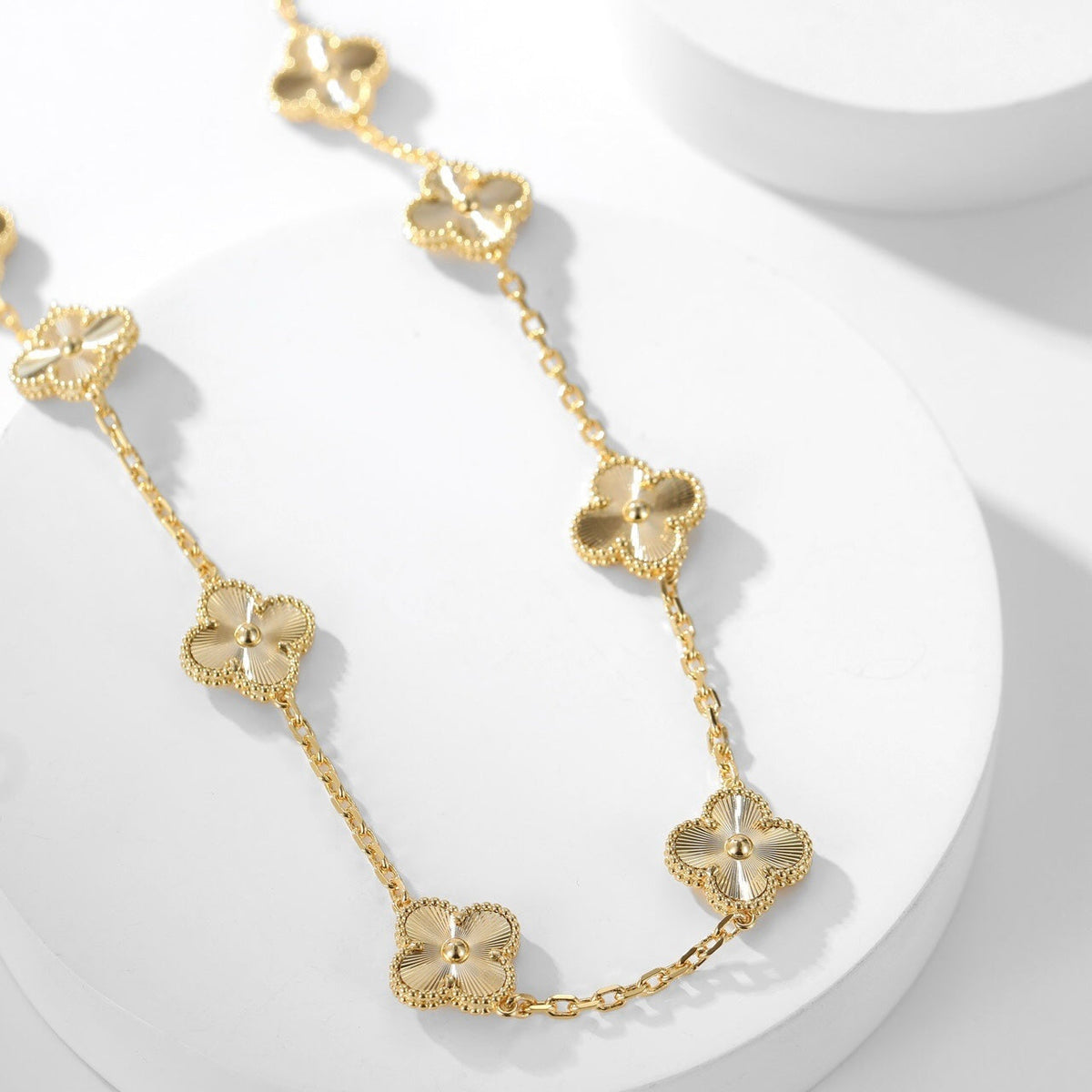 [Marins]CLOVER 10 MOTIFS LASER NECKLACE