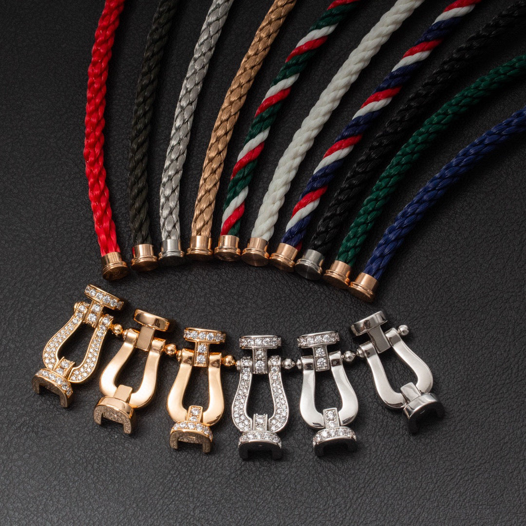 [Marins]FORCE LARGE HORSESHOE FULL DIAMOND BRACELET ROSE GOLD