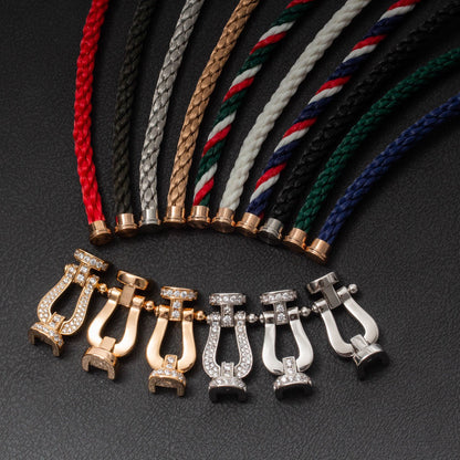 [Marins]FORCE LARGE HORSESHOE HALF DIAMOND BRACELET SILVER