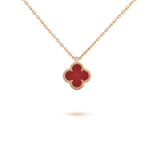 [Marins]CLOVER MINI 9.5MM WHITE CARNELIANS NECKLACE