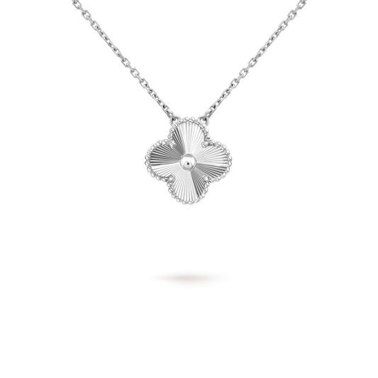 [Marins]CLOVER 15MM LASER NECKLACE SILVER