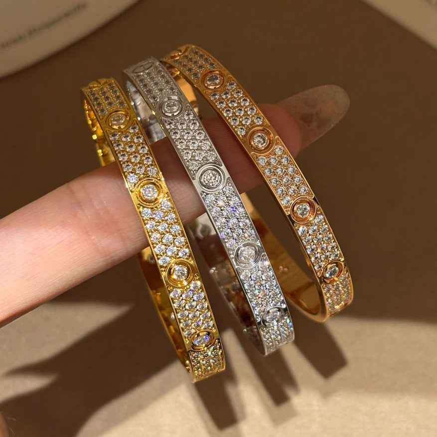 [Marins]LOVE BRACELET 6.1MM DIAMOND-PAVED 10 BIG DIAMONDS