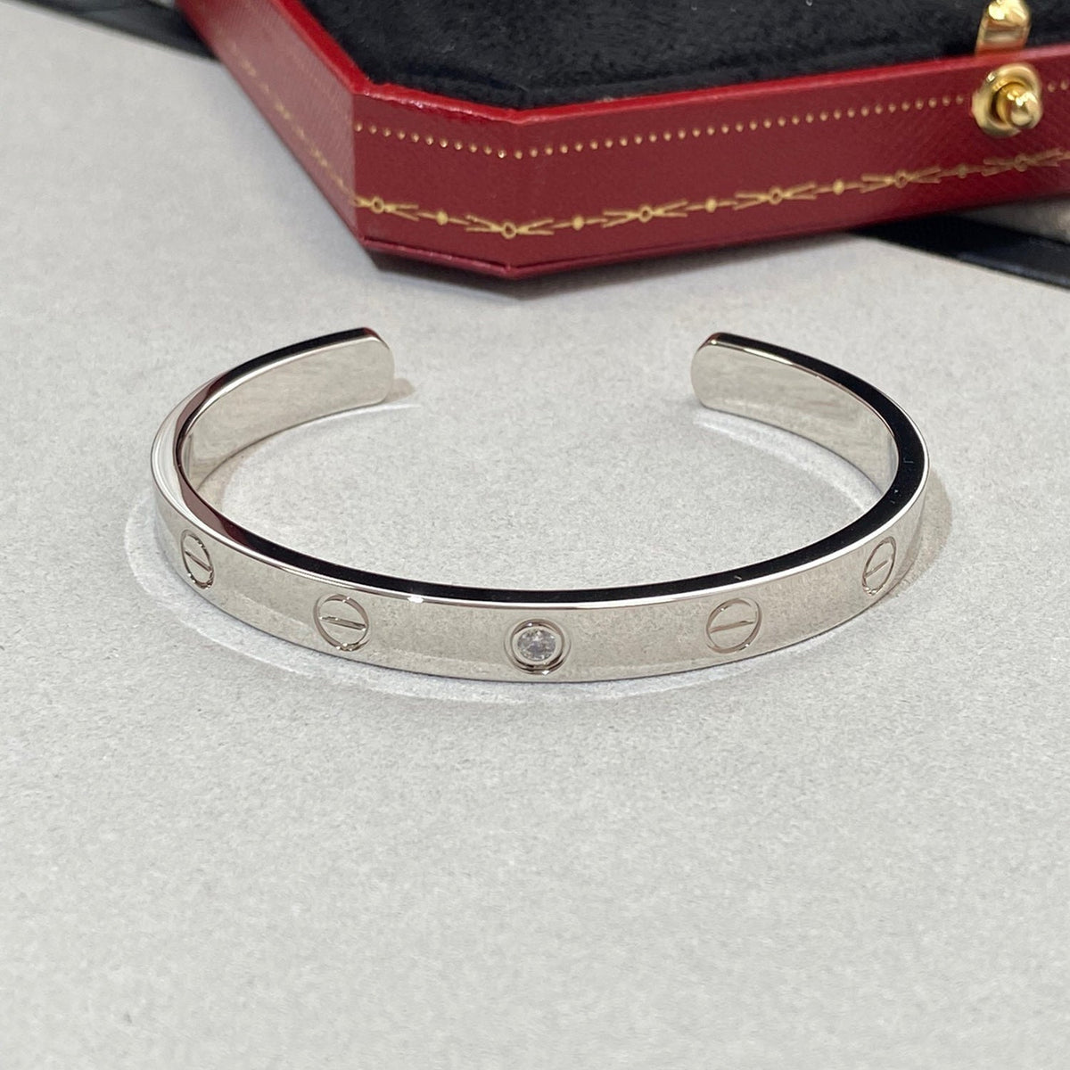[Marins]LOVE BRACELET 6.1MM 1 DIAMOND OPEN CUFF