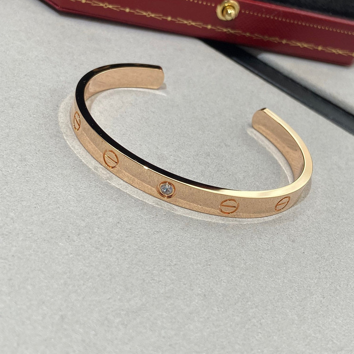 [Marins]LOVE BRACELET 6.1MM 1 DIAMOND OPEN CUFF