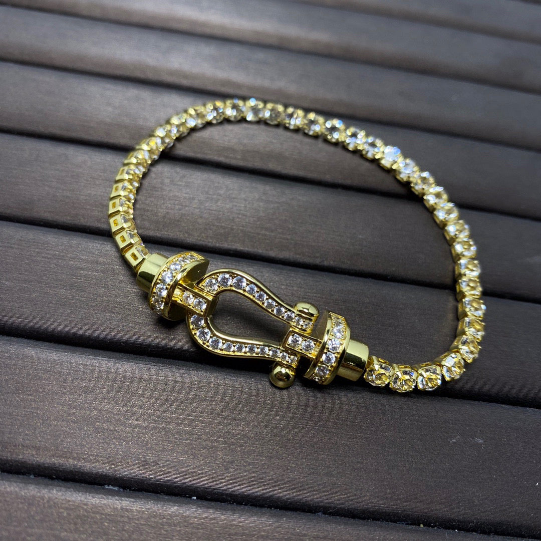 [Marins]FORCE  LARGE HORSESHOE FULL DIAMOND TENNIS BRACELET