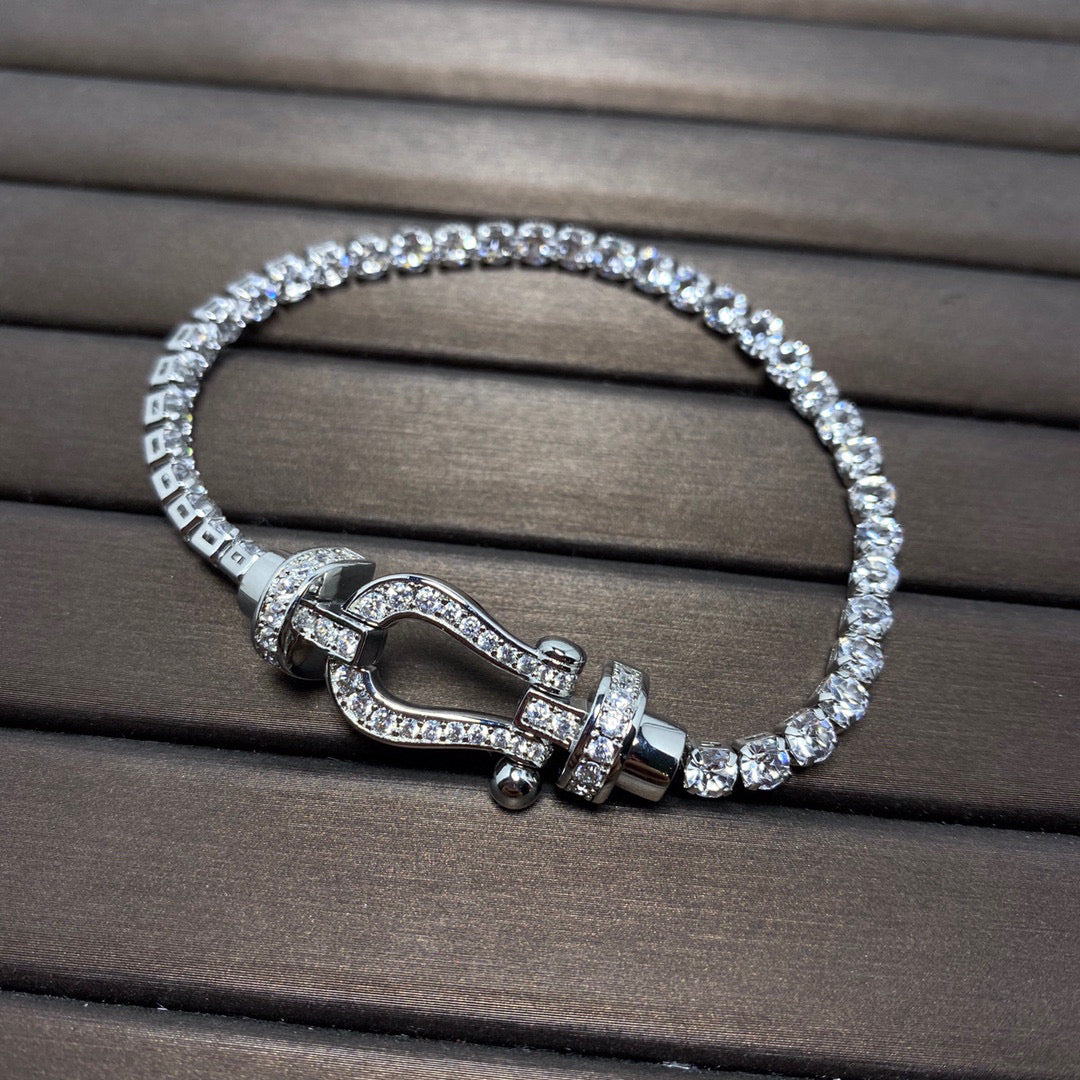 [Marins]FORCE  LARGE HORSESHOE FULL DIAMOND TENNIS BRACELET