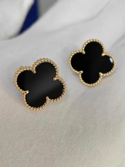 [Marins]CLOVER 20MM BLACK MOP EARRINGS