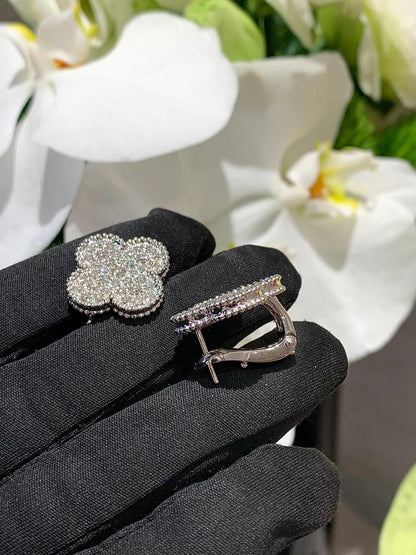 [Marins]CLOVER 20MM MOTIFS DIAMOND STUD EARRINGS SILVER