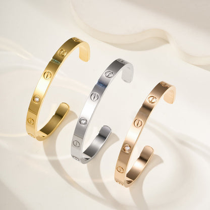 [Marins]LOVE BRACELET 6.1MM 1 DIAMOND OPEN CUFF