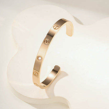 [Marins]LOVE BRACELET 6.1MM 1 DIAMOND OPEN CUFF