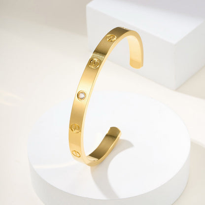 [Marins]LOVE BRACELET 6.1MM 1 DIAMOND OPEN CUFF