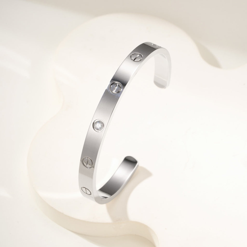 [Marins]LOVE BRACELET 6.1MM 1 DIAMOND OPEN CUFF