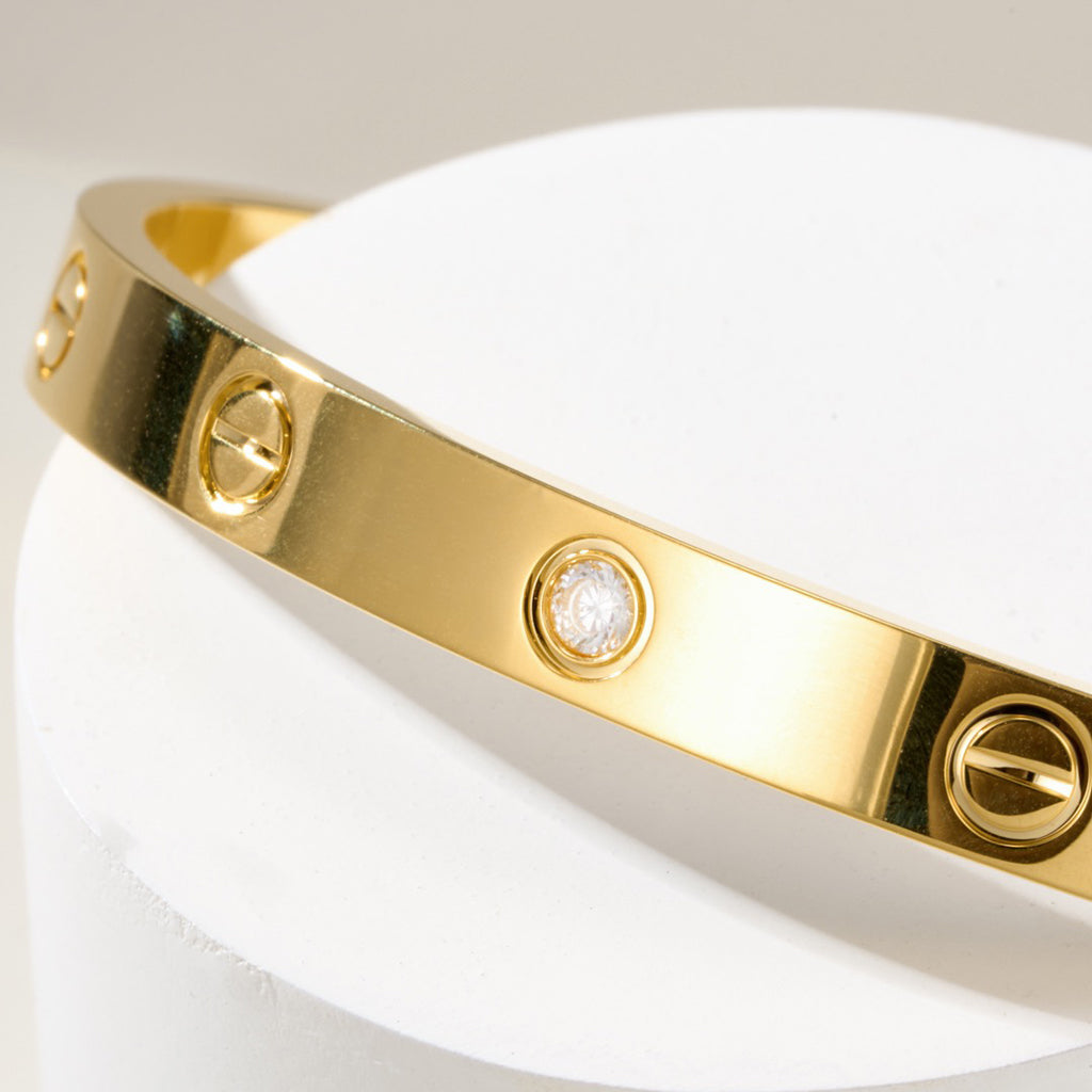 [Marins]LOVE BRACELET 6.1MM 1 DIAMOND OPEN CUFF