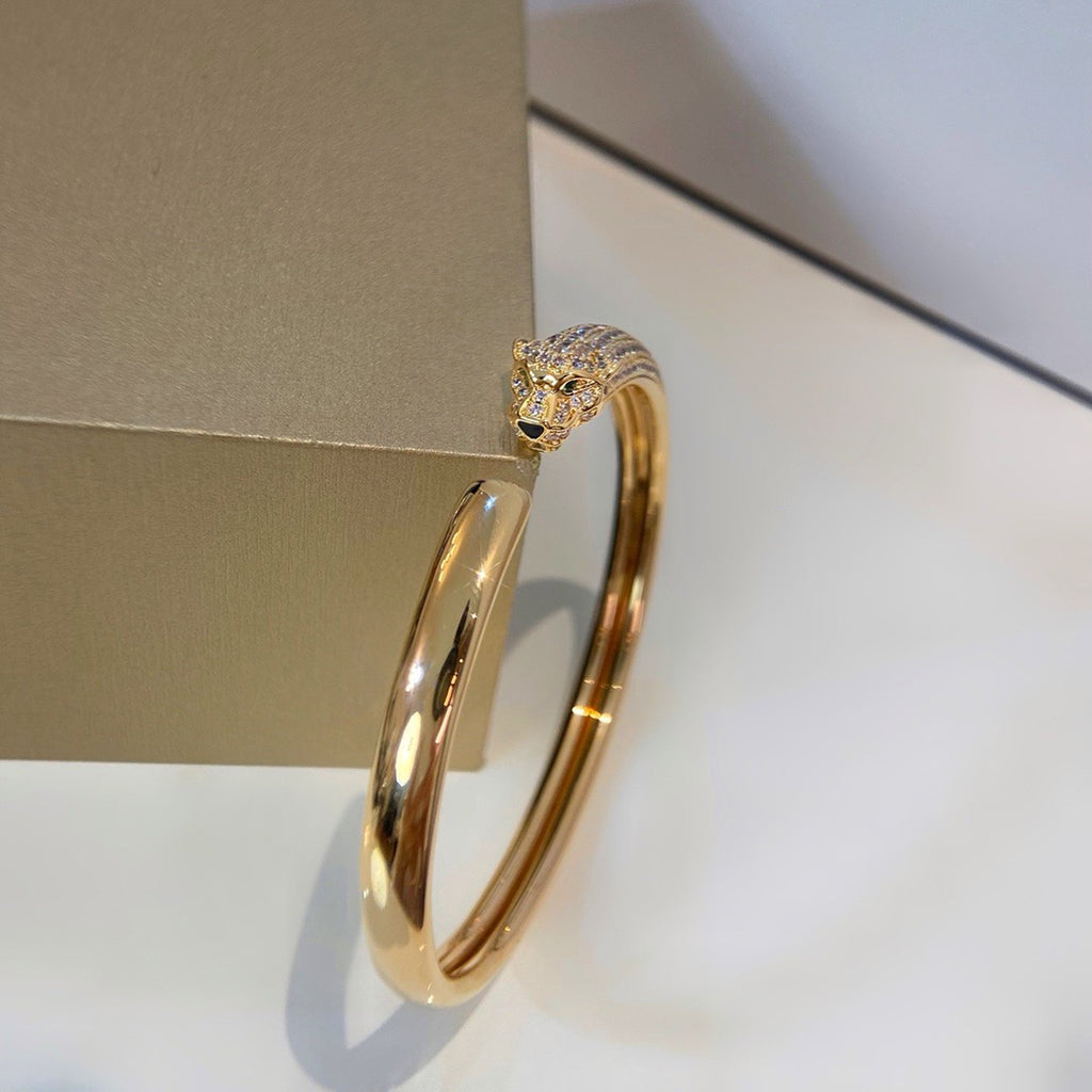[Marins]PANTHERE HALF DIAMOND OPEN BRACELET